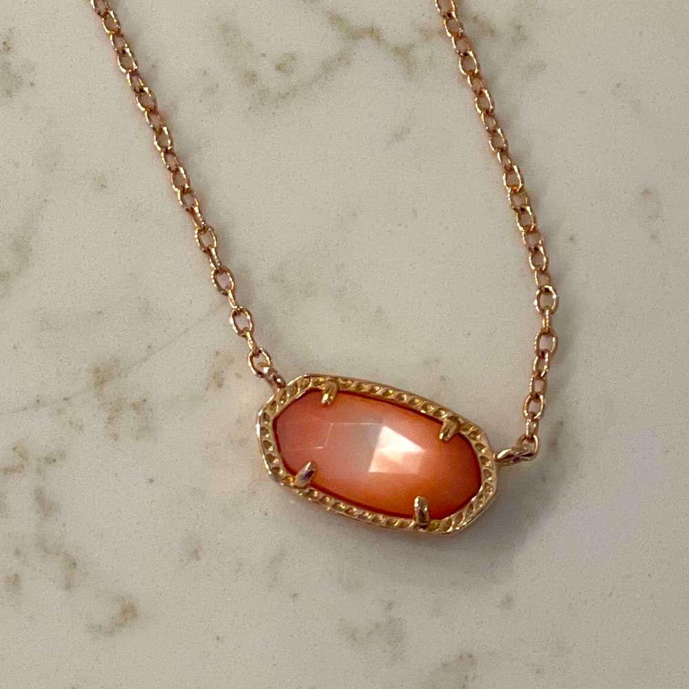 Kendra Scott Necklace rose gold pink stone